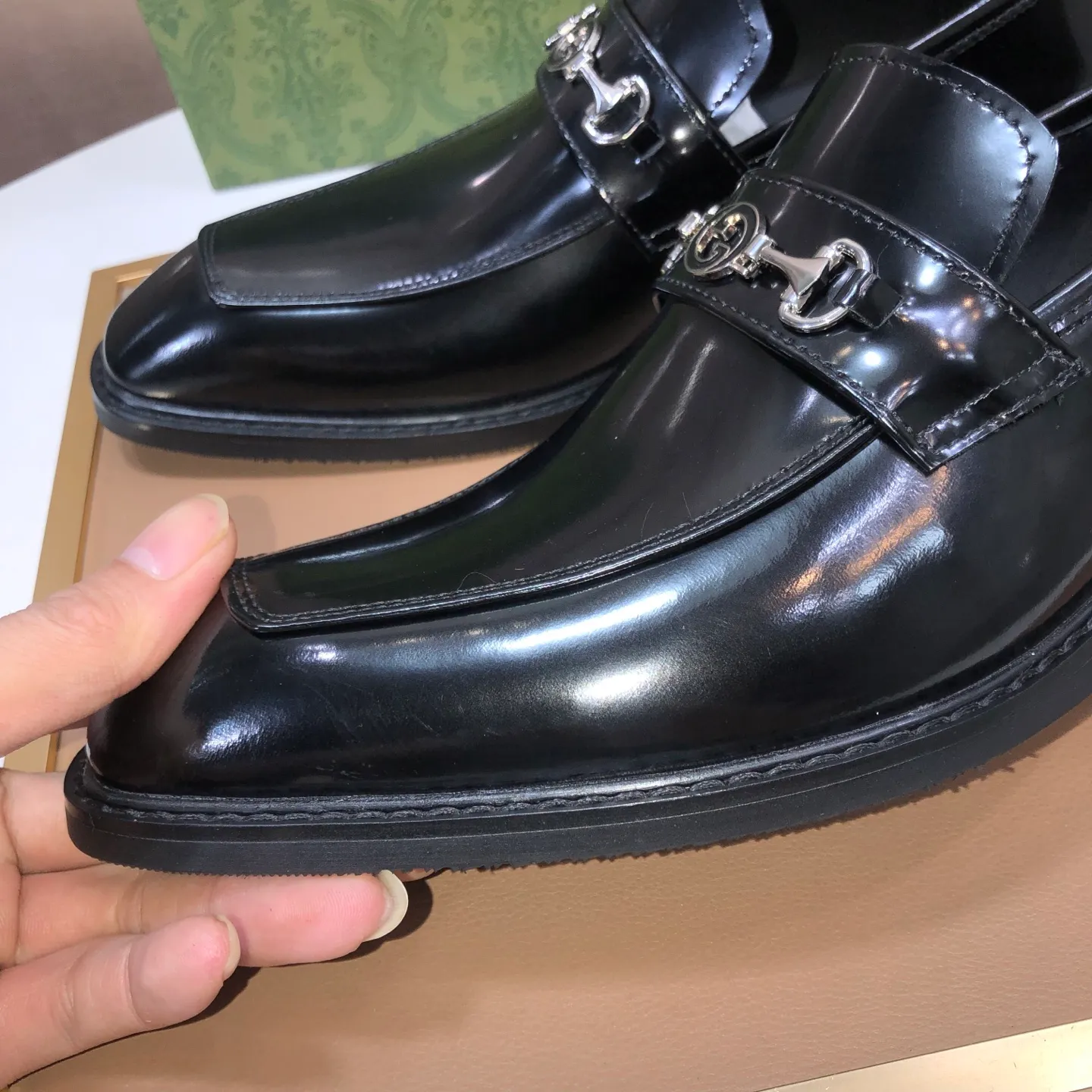 Men's men's shoes💰460💰【GUCCI】 (Niuli) new style🍀Gucci* - top version Gucci new leather shoes! It is made of imported original materials and has a comfortable first layer of cowhide lining! Original wear-resistant rubber outsole! High quality products! Code number 38-45 (45 customized)
